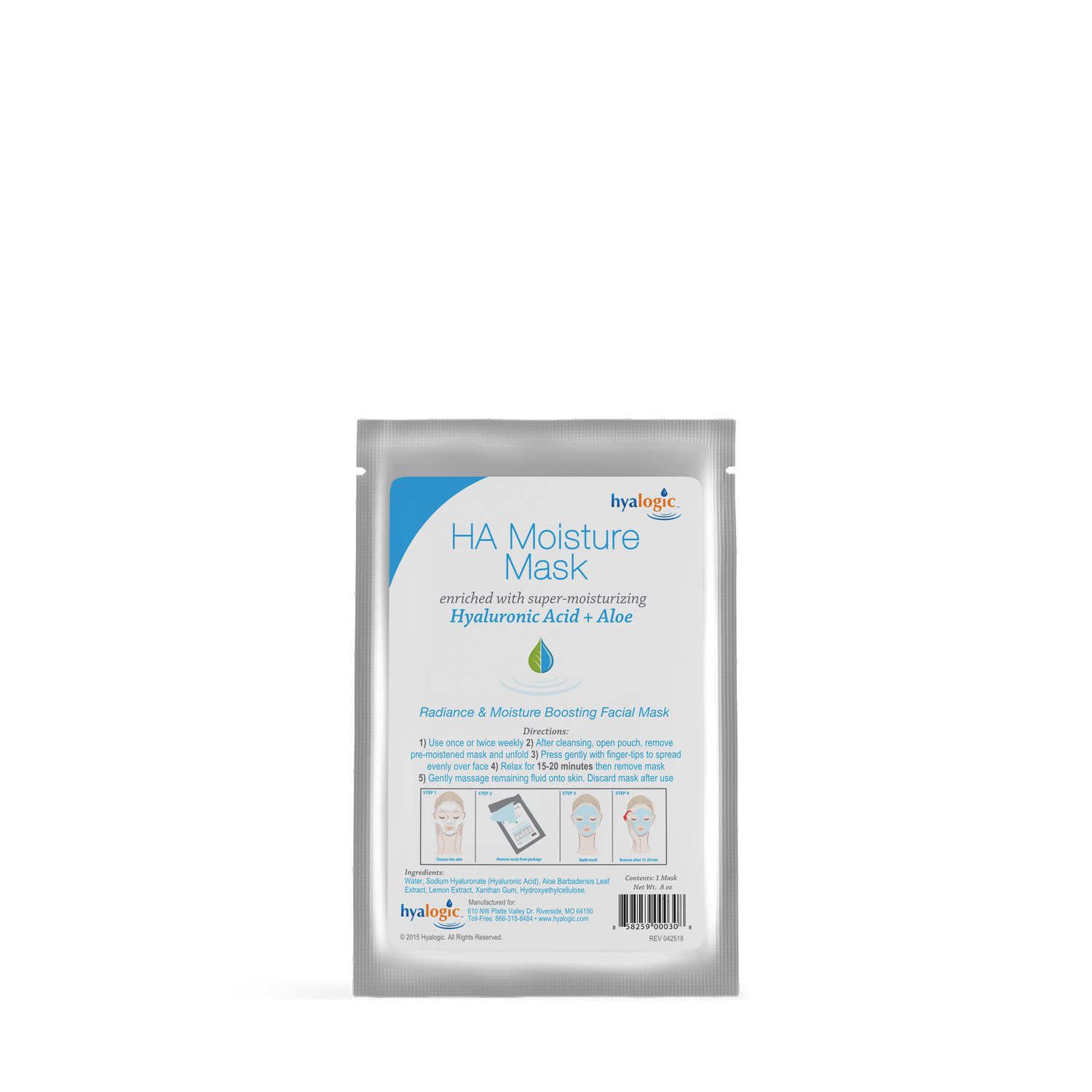 HyaLogic HA Moisture Mask Hyaluronic Acid + Aloe - the health boutique