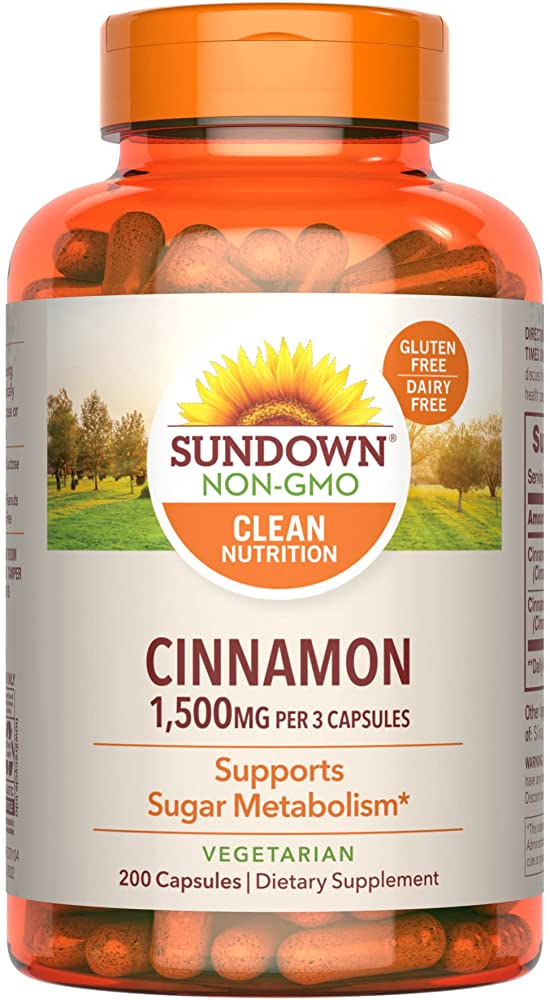 SUNDOWN CINNAMON 1500MG 200 CAPSULE - the health boutique