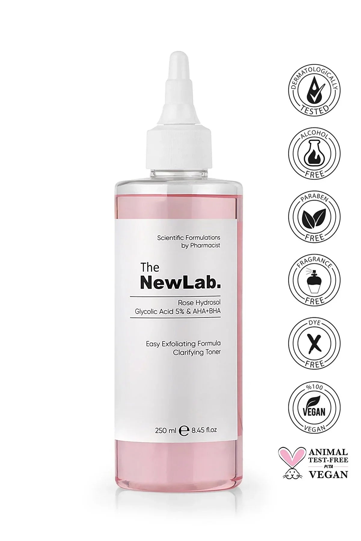 The NewLab Glycolic Acid 5% & AHA + BHA Clarifying Toner 200ml