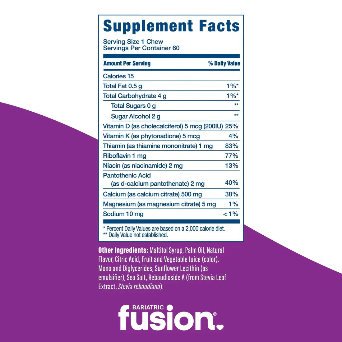 Bariatric Fusion Cran-Grape Bariatric Calcium Citrate Soft Chews 60 3 - the Health boutique