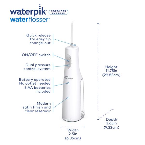 Waterpik  White Cordless Express Water Flosser - the health boutique