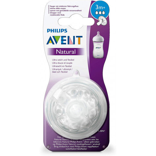 Avent Natural Nipple 2 pcs, +3 m