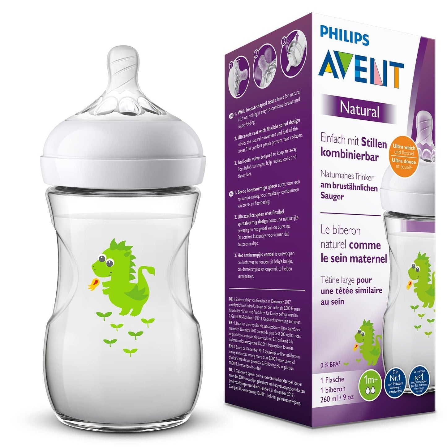 AVENT260 ml  NATURAL FEEDING BOTTLES