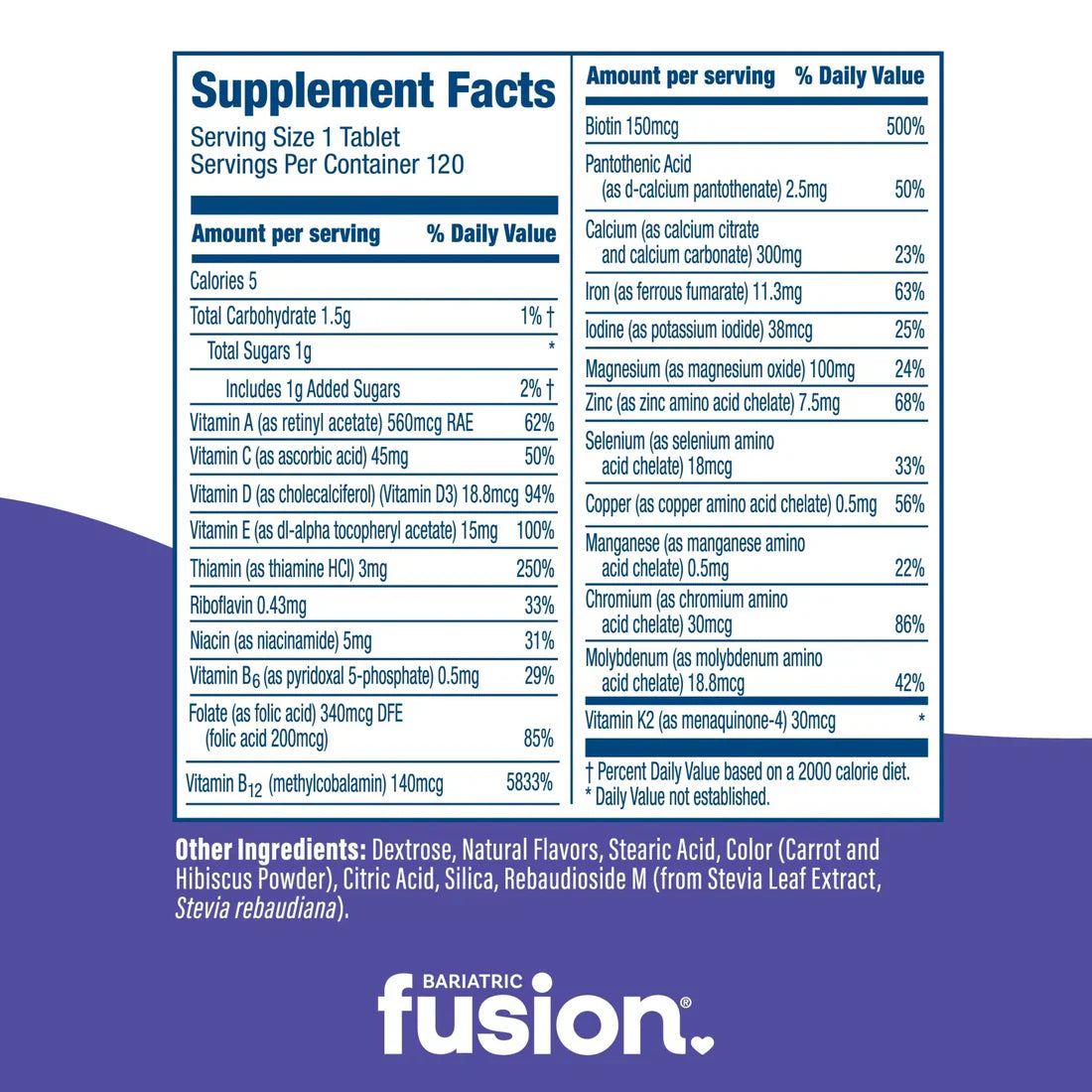 Bariatric Fusion Very Berry Complete Chewable Multivitamin with Vitamin K 120 Tablets 3 -the health boutique