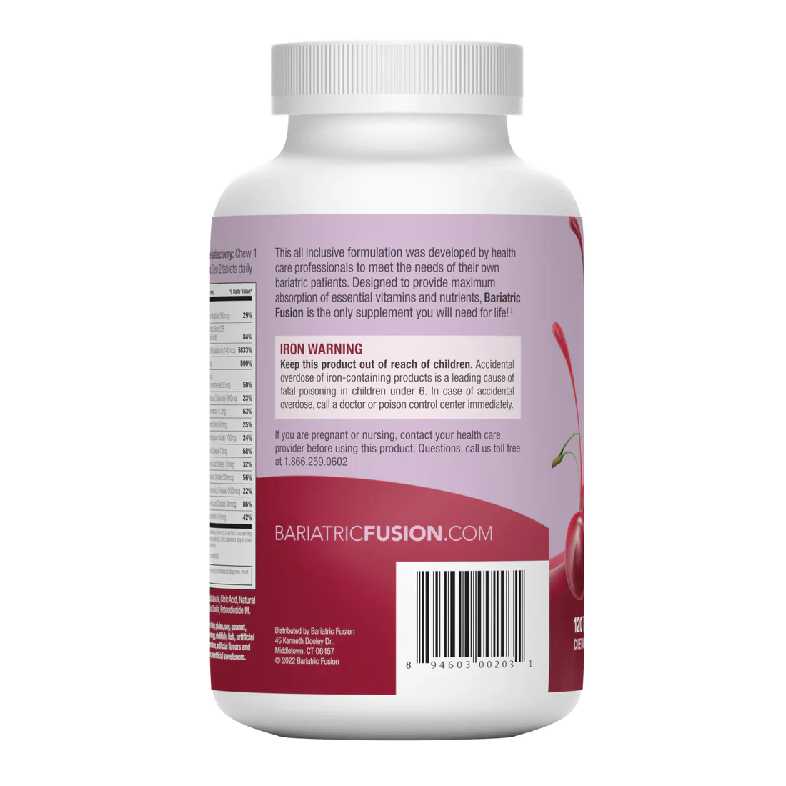 Bariatric Fusion Wild Cherry Complete Chewable Bariatric Multivitamin - the health boutique